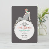 Art Deco Mode Uitnodiging (Staand voorkant)