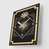 Art Deco modern Vierkante Klok (Hoek)