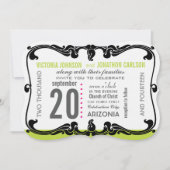 Art Deco Modern Wedding Invite Kaart (Voorkant)