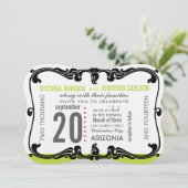 Art Deco Modern Wedding Invite Kaart (Staand voorkant)