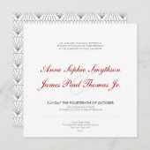 Art Deco Modern Wedding Uitnodiging (Voorkant / Achterkant)
