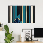 Art Déco Moderne Abstrait Lignes Verticales (Bureau à domicile)