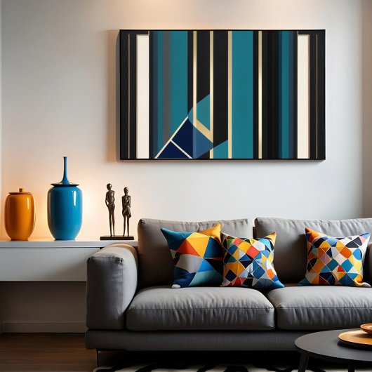 Art Déco Moderne Abstrait Lignes Verticales