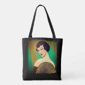 Art Deco Moderne Dame met een Fan Draagtas (Achterkant)
