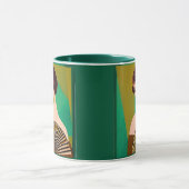 Art Deco Moderne Dame met een Fan Mok (Midden)