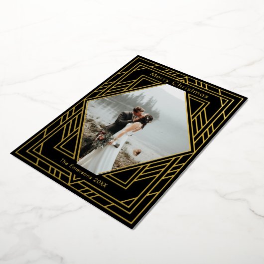 Art déco moderne Design de Noël Carte de vacances (Rotation)