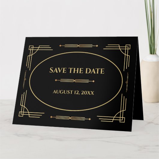 Art Déco Moderne Enregistrer La Date Invitation (Devant)