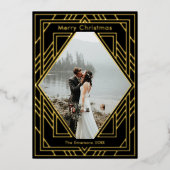 Art Deco Moderne kerstfeestdag Kaart (Voorkant)