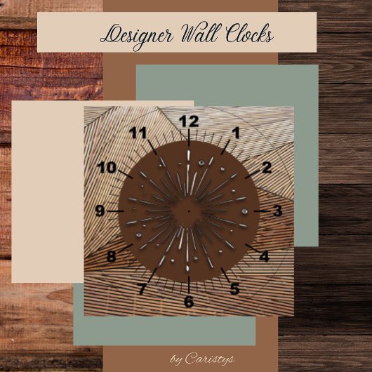 Art Déco moderne Tons Brown Acrylique Horloge mura