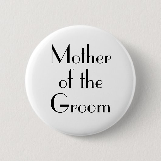 Art Deco Moeder van de Groom Wedding Button (Voorkant)
