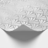 Art Deco Monochrom Silver Grey Scales Seashells Cadeaupapier (Hoek)