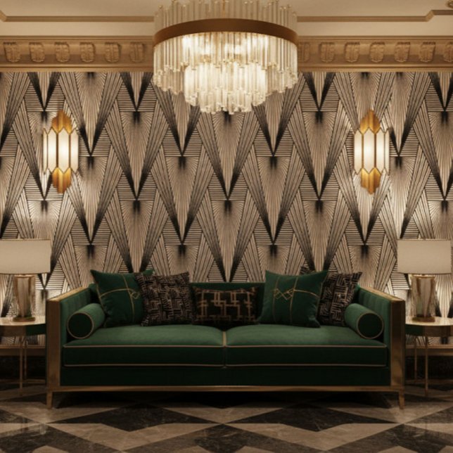Art Deco Monochroom Behang (Creator heeft geüpload)