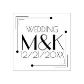 Art Deco Monogram 1920s Wedding Rubber Stamp Rubberstempel (Afrduk)