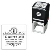 Art Deco Monogram | Aangepast naam en retouradres Zelfinktende Stempel (In situ)