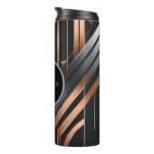 Art Deco Monogram Circle Name Design Thermosbeker (Geroteerd rechts)