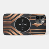 Art Deco Monogram Cirkel Naam Design Case-Mate iPhone Case (Achterkant (horizontaal))