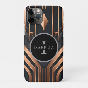 Art Deco Monogram Cirkel Naam Design iPhone 11 Pro Hoesje