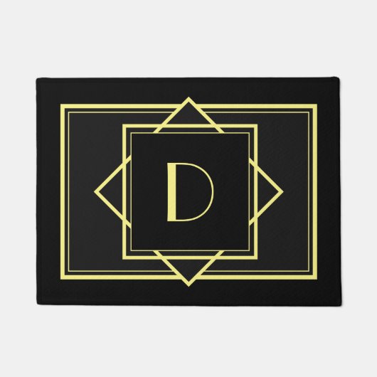 Art Deco Monogram Doormat - Gold Deurmat (Voorkant)