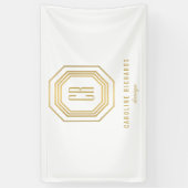  Art Deco Monogram Gold/Wit Spandoek (Verticaal)