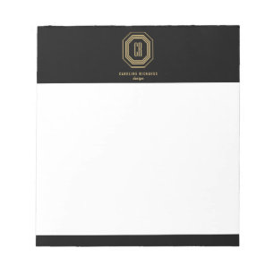  Art Deco Monogram Gold/zwart Notitieblok