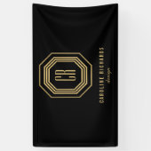  Art Deco Monogram Gold/zwart Spandoek (Verticaal)