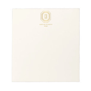  art deco monogram goud/ivoor notitieblok