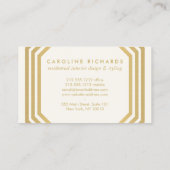 art deco monogram goud/ivoor visitekaartje (Achterkant)