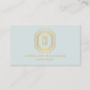  Art Deco Monogram Goud/Munt Visitekaartje