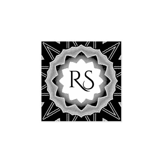 Art Deco Monogram Hout Kunst Stempel (Afrduk)