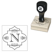  Art Deco Monogram Initiaal Rubberstempel (Gestempeld)