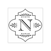 Art Deco Monogram Initiaal Rubberstempel (Afrduk)