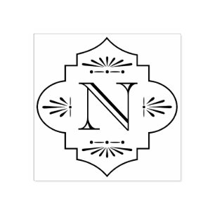 Art Deco Monogram Initiaal Rubberstempel