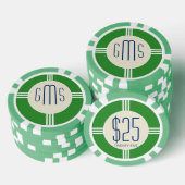 Art Deco Monogram Initialen Gepersonaliseerde Poke Pokerchips (Opstapeling)