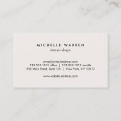 Art Deco Monogram met bloemen op Tan Visitekaartje (Achterkant)