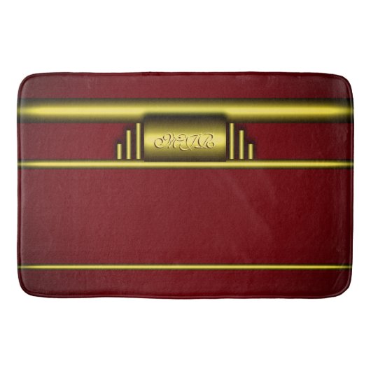 Art deco monogram op luxe goud en kastanje badmat (Voorkant)