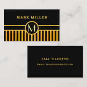 Art deco-monogram visitekaartje (Voorkant / Achterkant)