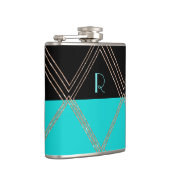 Art Deco Monogrammed Custom Flask Heupfles (Rechts)