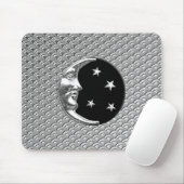 Art Deco Moon en sterren - Zwart en zilver Muismat (Met muis)