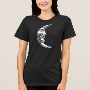 Art Deco Moon - geborsteld zilver Tri-Blend Shirt