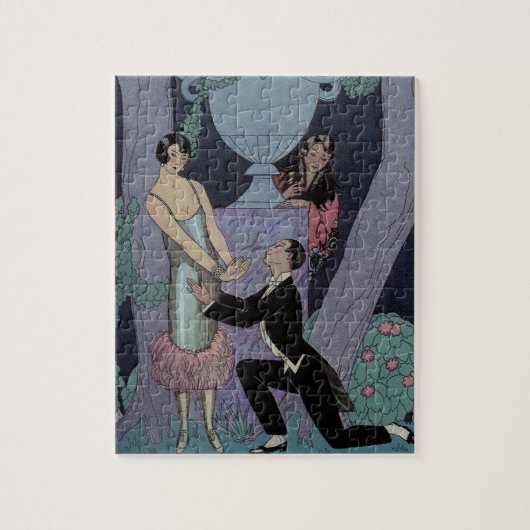  Art Deco Moonlight Love Triangle Legpuzzel (Verticaal)