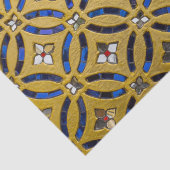 Art Deco Mosaic Tiled Gold en Blue Tissuepapier (Detail)