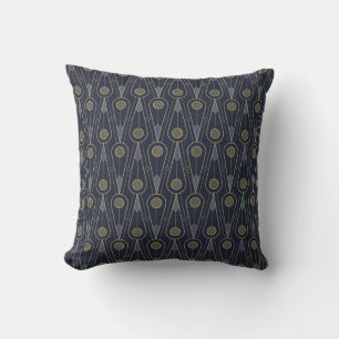 Art Deco motief met geometrische vormen in goud Kussen