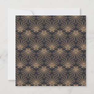 Art Deco motief met gouden bloemmotieven Bedankkaart