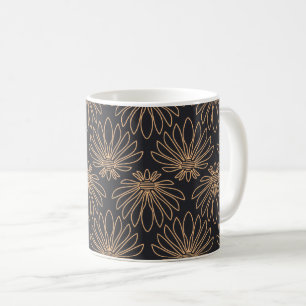 Art Deco motief met gouden bloemmotieven  Koffiemok