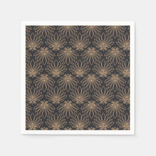 Art Deco motief met gouden bloemmotieven Servet
