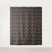 Art Deco motief met gouden bloemmotieven Wandkleed (Voorkant)