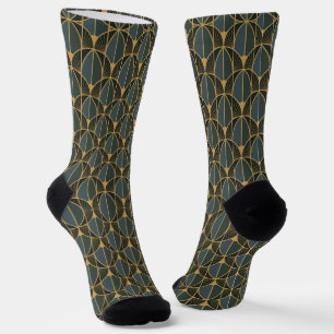 Art Deco motief met gouden geometrische vormen Sok