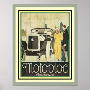 Art Déco Motobloc Bordeaux Poster 16 x 20