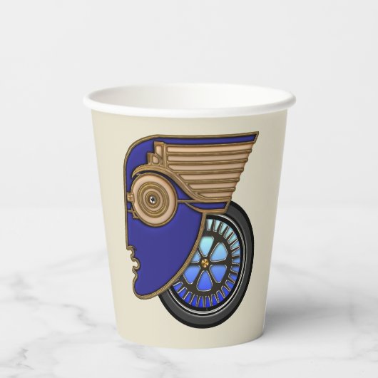Art Deco Motorhead Papieren Bekers (Achterkant)