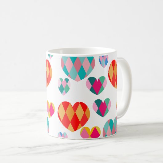 Art Déco Mug de café de Saint-Valentin (Devant droit)